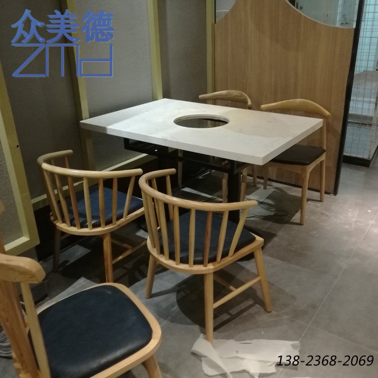 大理石火鍋桌定制，天然